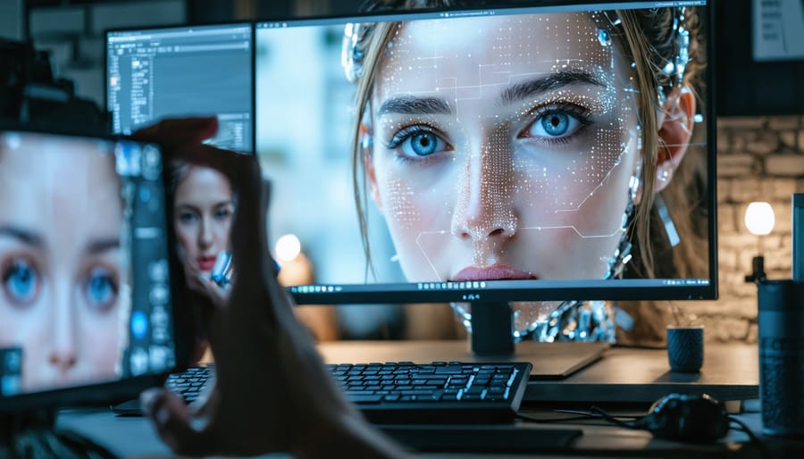 Professional working on laptop responding to customer feedback efficiently