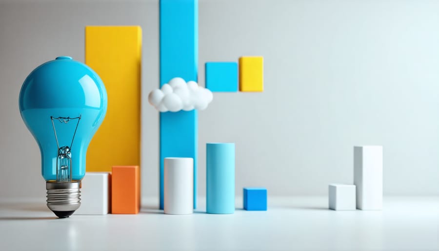 Marketing team collaborating and discussing campaign results during meeting