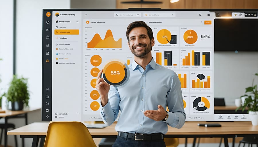 Business team collaborating on customer feedback analysis and strategic decisions