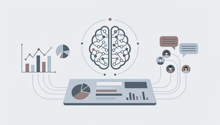 Person working on laptop with digital effects representing AI technology