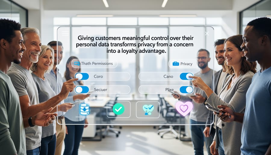 Person adjusting privacy settings on smartphone demonstrating user control