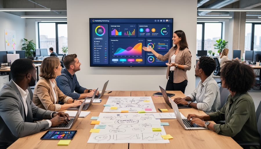 Close-up of hands working on laptop representing human-AI collaboration in marketing