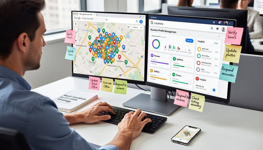 Business owner managing digital tools inside retail store location