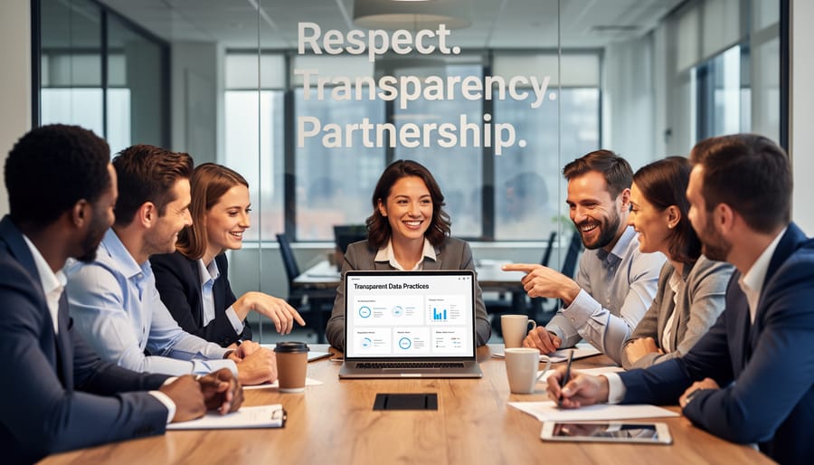 Business handshake symbolizing trust and transparency in customer relationships