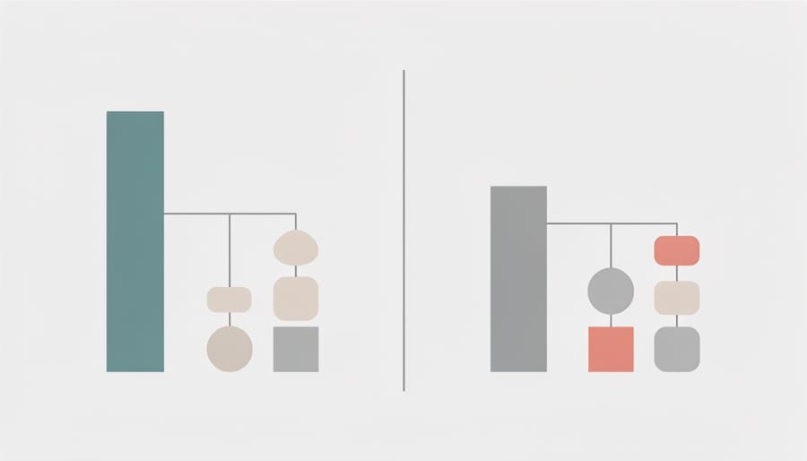 Two glass containers side by side representing control and test group comparison