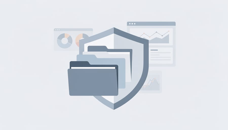 Padlock securing filing cabinet containing marketing documents and data