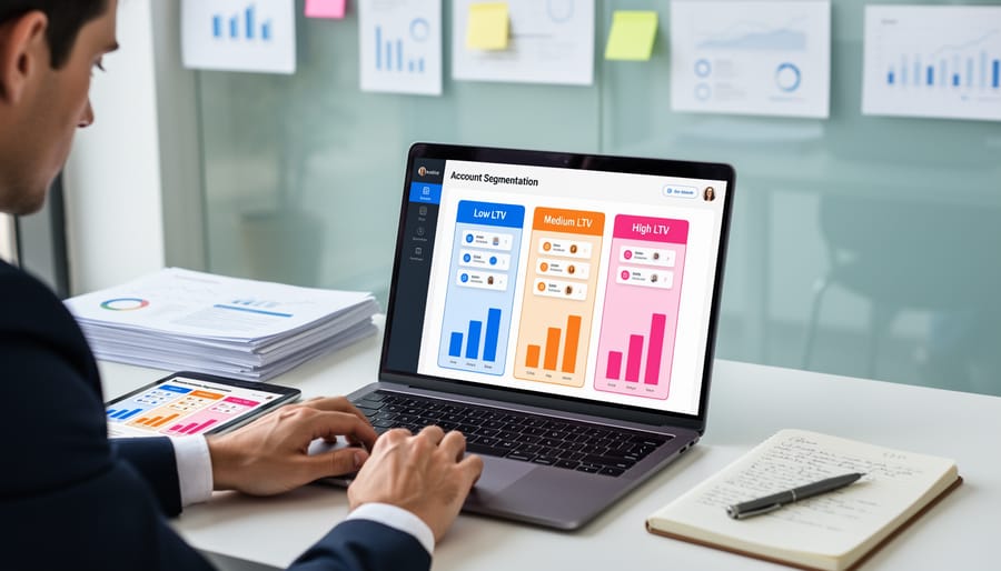 Three stacks of coins in increasing heights representing tiered account values