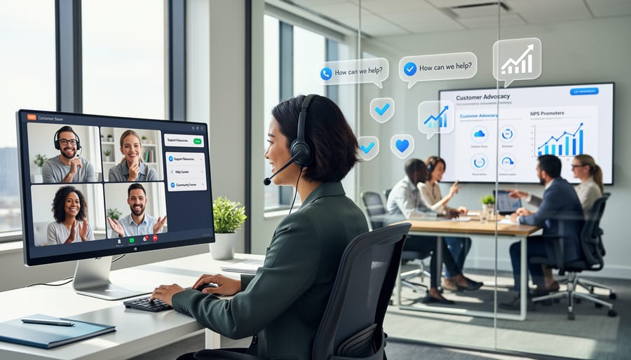 Customer providing positive feedback on smartphone in comfortable home setting