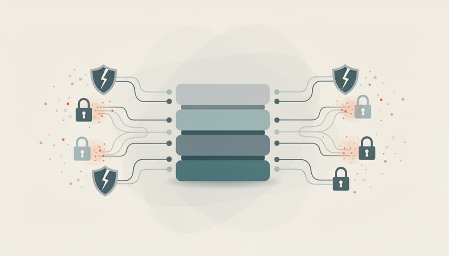 Broken padlock on business documents representing data security vulnerabilities