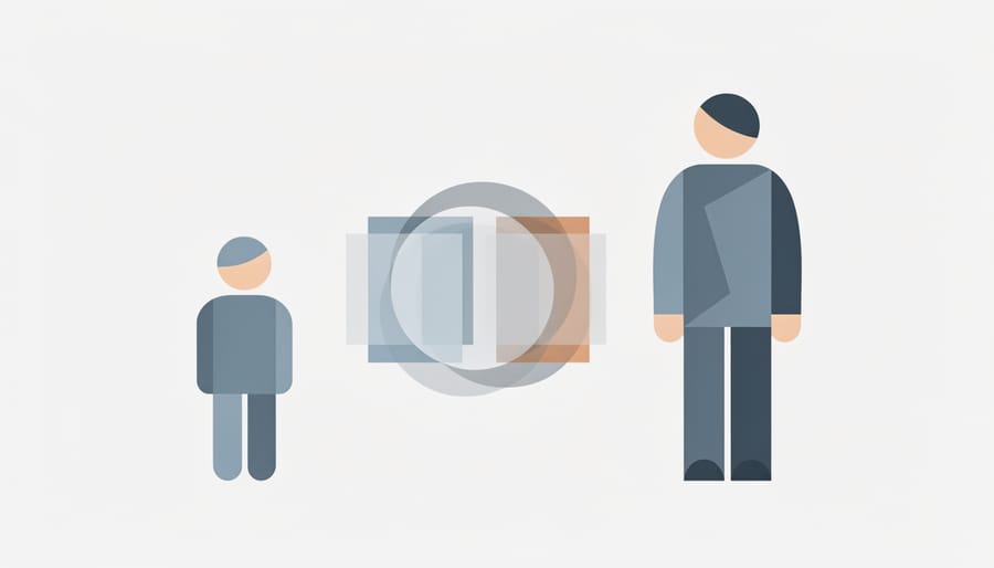 Multiple hands of different ages reaching toward smartphone displaying social media applications