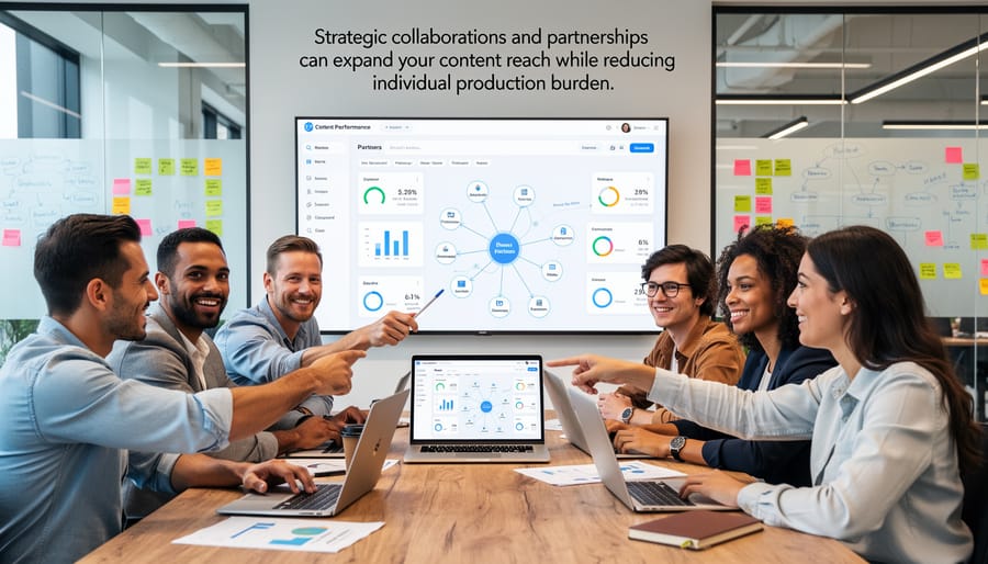 Two content creators collaborating together in modern studio environment