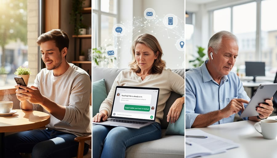 Business professional receiving proactive notification on multiple devices