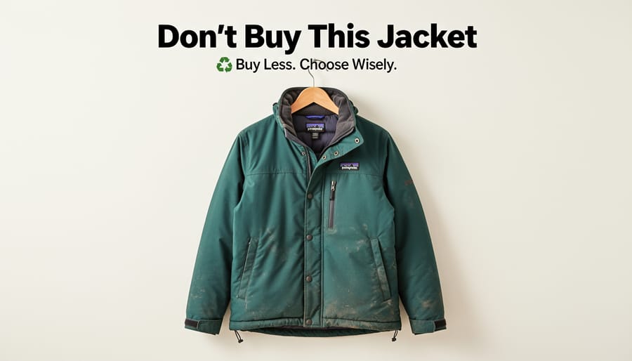Patagonia's Don't Buy This Jacket advertisement showing their anti-consumption marketing approach