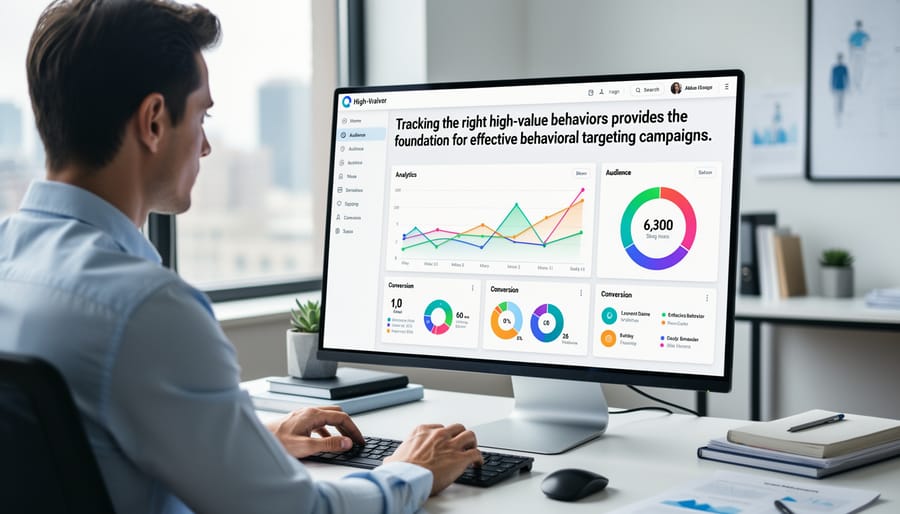 Business professional reviewing analytics data on smartphone and laptop