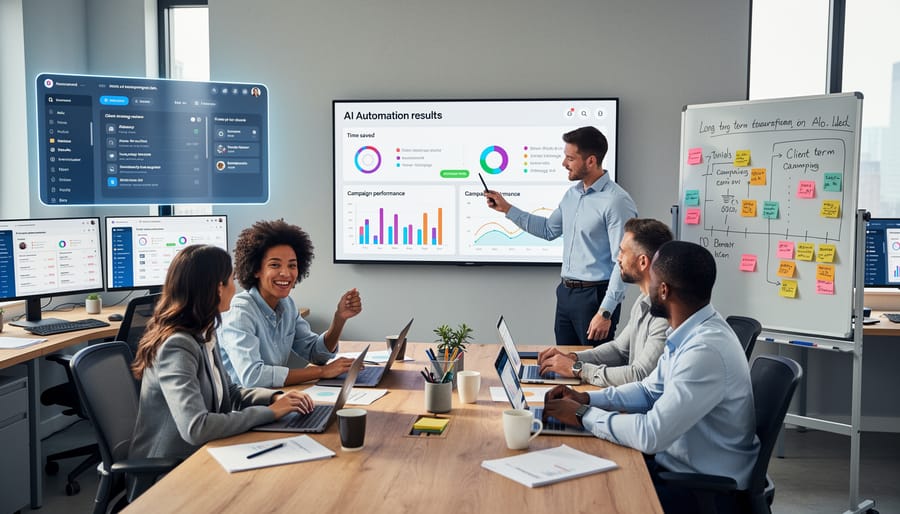Marketing professionals collaborating on strategic PPC campaign planning