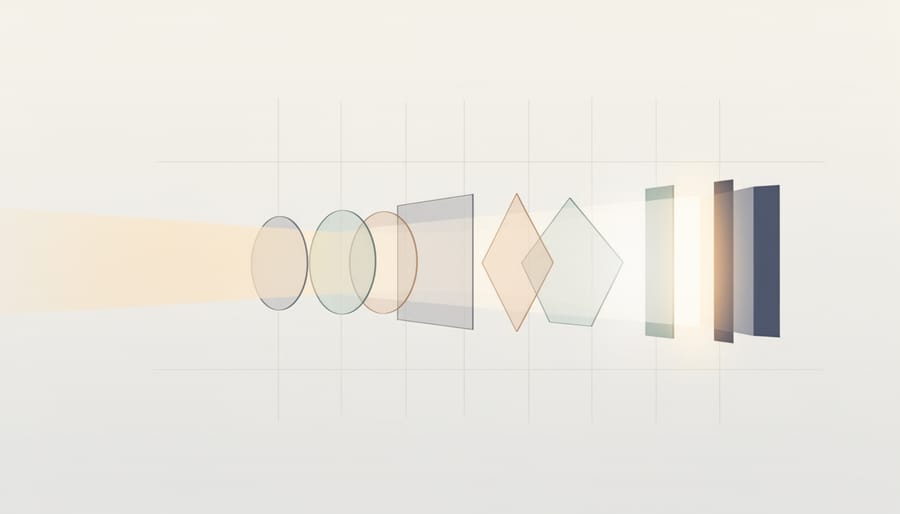 Glass shards catching light on a dark surface symbolizing feature attribution and credit assignment